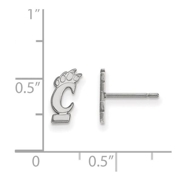 Sterling Silver University of Cincinnati XS (Tiny) Post Earrings - Picture 2 of 4